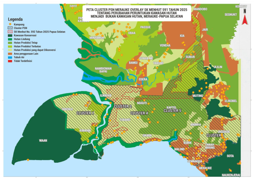 Peta Cluster PSN Overlay SK Kehutanan No. 591