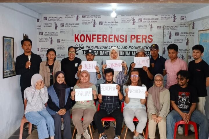 Konferensi pers catatan akhir tahun LBH Makassar/Foto: Dwiki Luckianto Setiawan