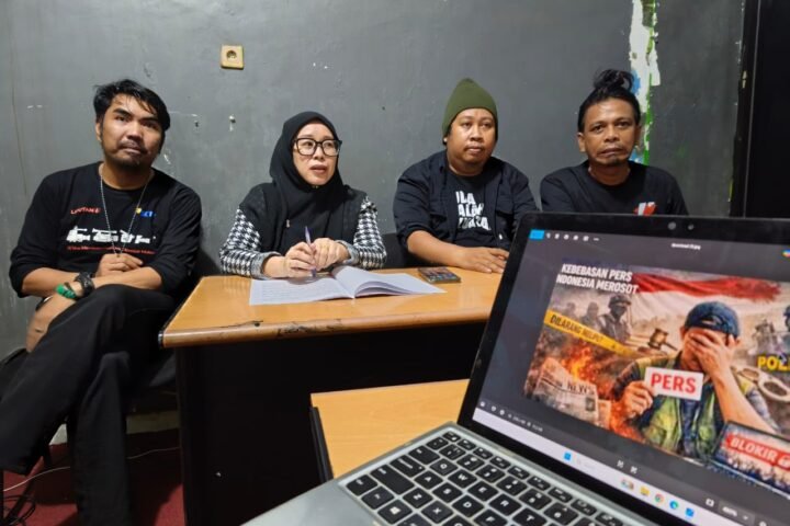 Konferensi pers yang digelar Koalisi Advokasi Jurnalis (KAJ) Sulsel/Foto: KAJ Sulsel